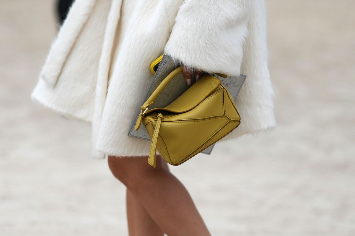 <i>Edward Berthelot/Getty Images via CNN Newsource</i><br/>Among Anderson's biggest hits at Loewe was the Puzzle bag...