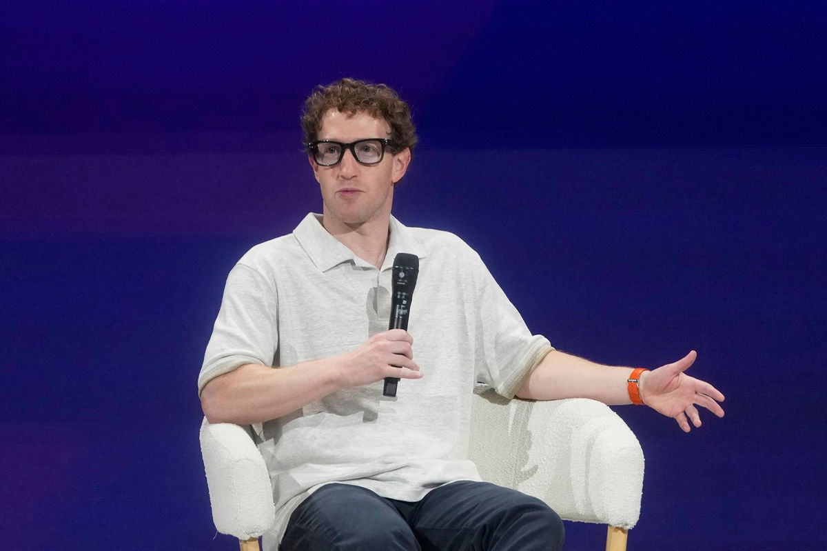 <i>Jeff Chiu/AP via CNN Newsource</i><br/>Meta Founder and CEO Mark Zuckerberg speaks at LlamaCon 2025