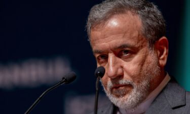 Iranian Foreign Minister Abbas Araqhchi looks on during a press conference in Istanbul