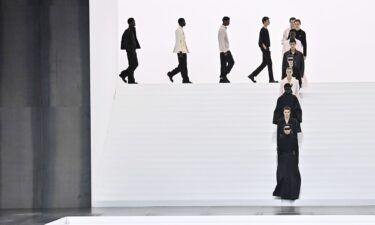 Models walk the runway during the Dior Homme ready-to-wear Fall-Winter 2025 show at Paris Fashion Week on January 24