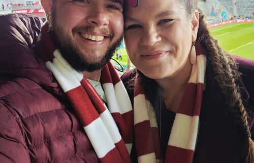 Liam Taylor and his wife