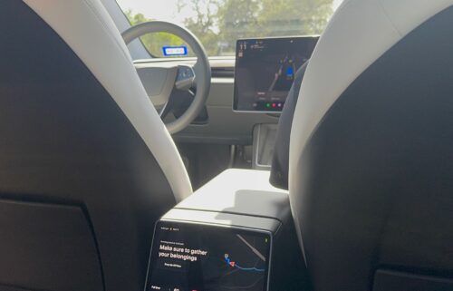 Inside a robotaxi.