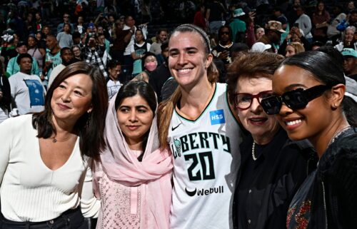 Yousafzai attends a New York Liberty playoff game in September 2023.