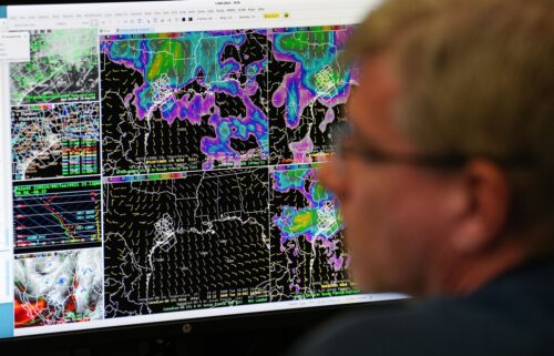 A meteorologist at the National Weather Service offices in Dickinson
