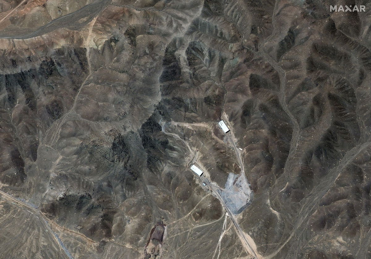 <i>Maxar Technologies via CNN Newsource</i><br/>A satellite image of Fordow Fuel Enrichment Plant in Iran