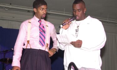 Derek "Fonzworth Bentley" Watkins and Sean "Diddy" Combs at an event in New York City in 2003.