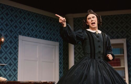 Cole Escola appears during a Broadway performance of "Oh