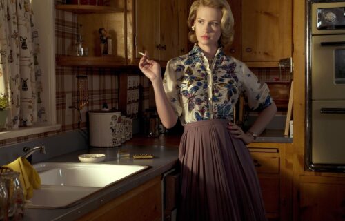 Betty Draper in "Mad Men" was often styled in typical '50s fashion wearing pleated apron skirts.