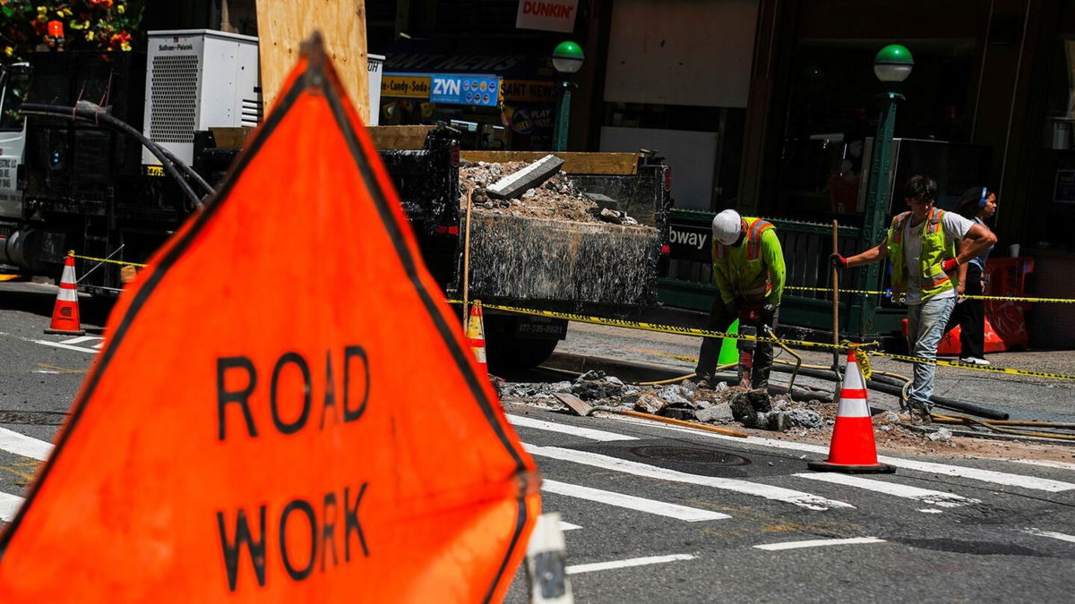 <i>Eduardo Munoz/Reuters via CNN Newsource</i><br/>Construction workers work as a heat advisory continues in New York City on June 23.