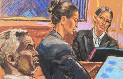 Combs listens to the cross-examination of Casandra "Cassie" Ventura on May 15.