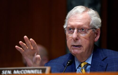 Sen. Mitch McConnell attends a Senate Appropriations Committee hearing on President Donald Trump's budget request for the Department of Defense