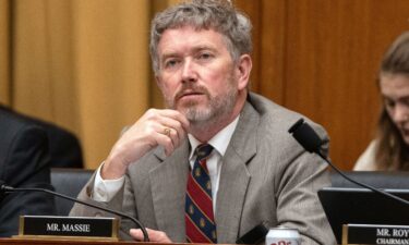 Kentucky Republican Rep. Thomas Massie listens during a joint subcommittee hearing of the House Judiciary Committee