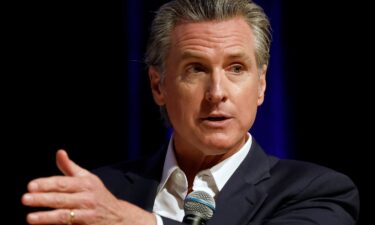 California Gov. Gavin Newsom speaks at East Los Angeles College on February 26 in Monterey Park