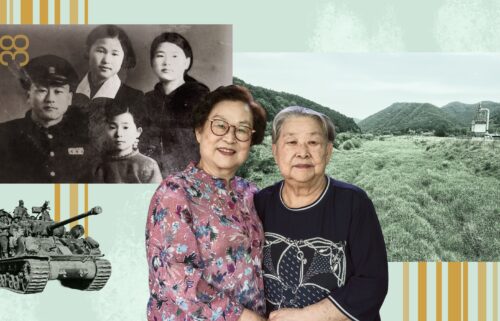 The youngest child Min Young-jae (left) and the fifth child Min Jeong-ja talk about their kidnapped sibling on May 30.