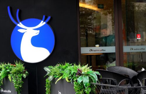 A Luckin Coffee location China. Monday marks the first day it's expanding to the US.