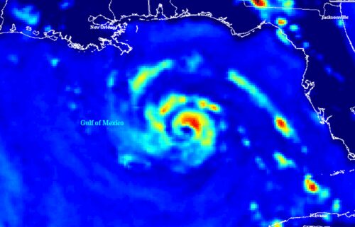 An SSMI image of Hurricane Ida in August 2021.
