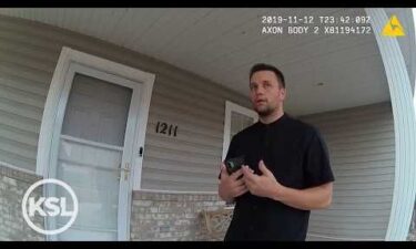 Brandon Boudreaux showing an American Fork police officer security footage of Melani Pawlowski at the house on November 12