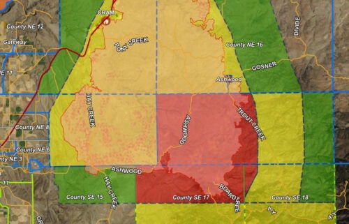 Cram Fire evacuation zone map 7-23