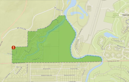 Gina Fire Level 1 BE READY evacuation notice map