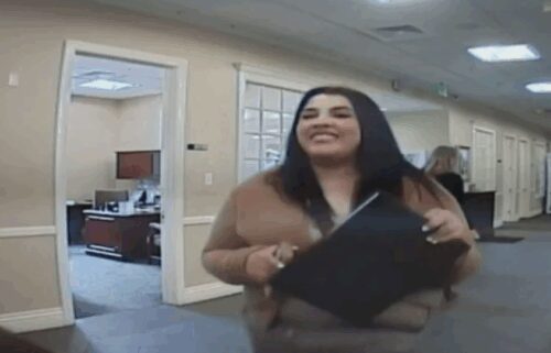 Security video of a woman police are investigating in connection with a fake ID and theft investigation.
