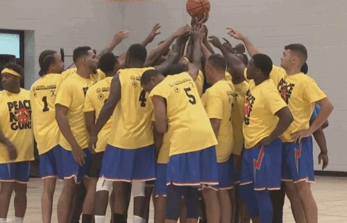 The Peace Not Guns Memorial Basketball game featured the Philly Ballers — a team comprised of members of the police and fire departments