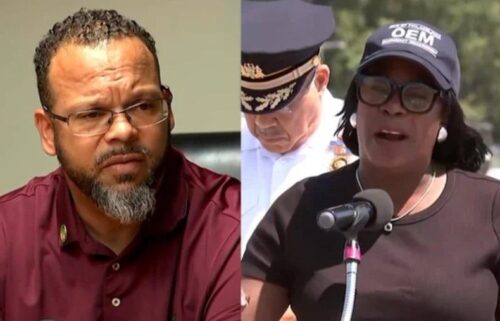 DC 33 President Greg Boulware (left) and Philadelphia Mayor Cherelle Parker (right).