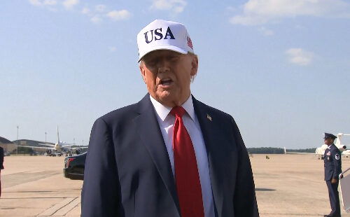 President Trump on way to Iowa