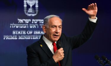 Israeli Prime Minister Benjamin Netanyahu gives a press conference in Jerusalem on May 21.