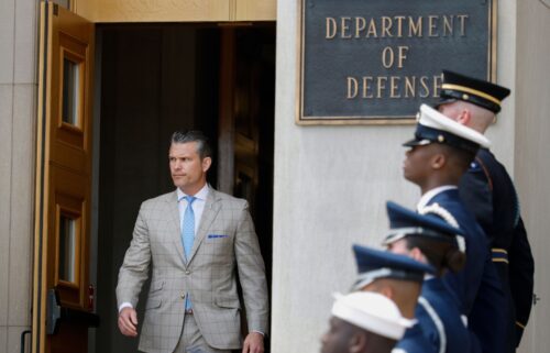 Secretary of Defense Pete Hegseth waits for the arrival of Indian Minister of External Affairs Subrahmanyam Jaishankar during an Honor Cordon at the Pentagon on July 01