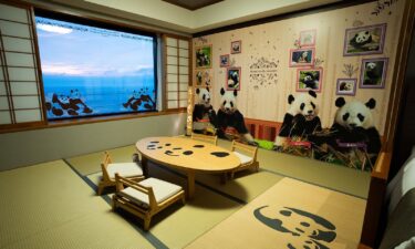 A panda-themed hotel room in Shirahama.
