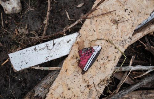 A baby shoe is seen in Ingram