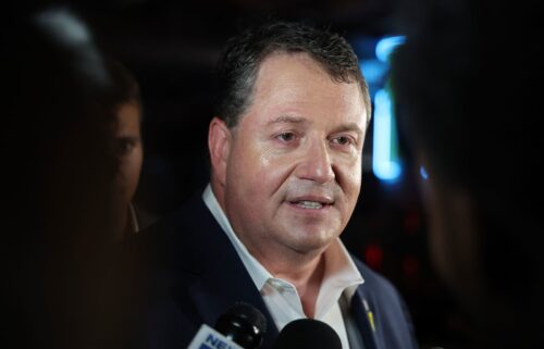 Randy Fine speaks with the media after winning the 6th District race to replace GOP former Rep. Michael Waltz on April 1 in Ormond Beach