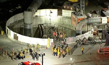 Dozens of workers were rescued uninjured from a tunnel collapse Wednesday night in Los Angeles.