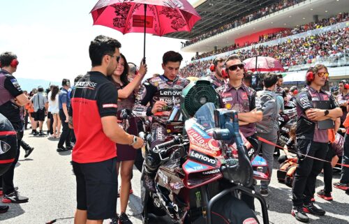 Marc Márquez on pole at a packed and sweltering Mugello circuit for the Italian MotoGP.