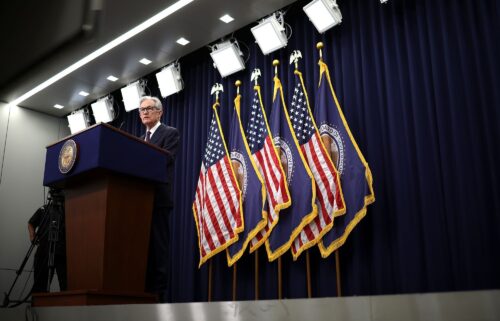 Federal Reserve Board Chair Jerome Powell holds a news conference following a policy meeting on June 18 in Washington