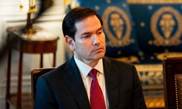 Secretary of State Marco Rubio is pictured in the Blue Room of the White House in Washington