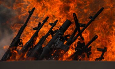 PKK weapons being destroyed in Sulaymaniyah