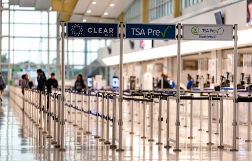 A TSA security checkpoint at Ronald Reagan Washington National Airport in Arlington