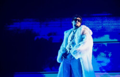 Bad Bunny performs in March at the iHeartRadio Music Awards in Los Angeles. His residency in Puerto Rico begins Friday.