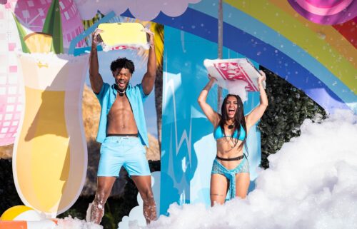 Chris Seeley and Huda Mustafa on "Love Island USA."