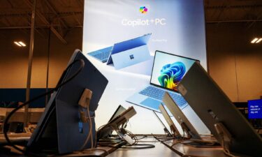 Microsoft Copilot + PC signage inside a Best Buy store on Black Friday is pictured in Pinole