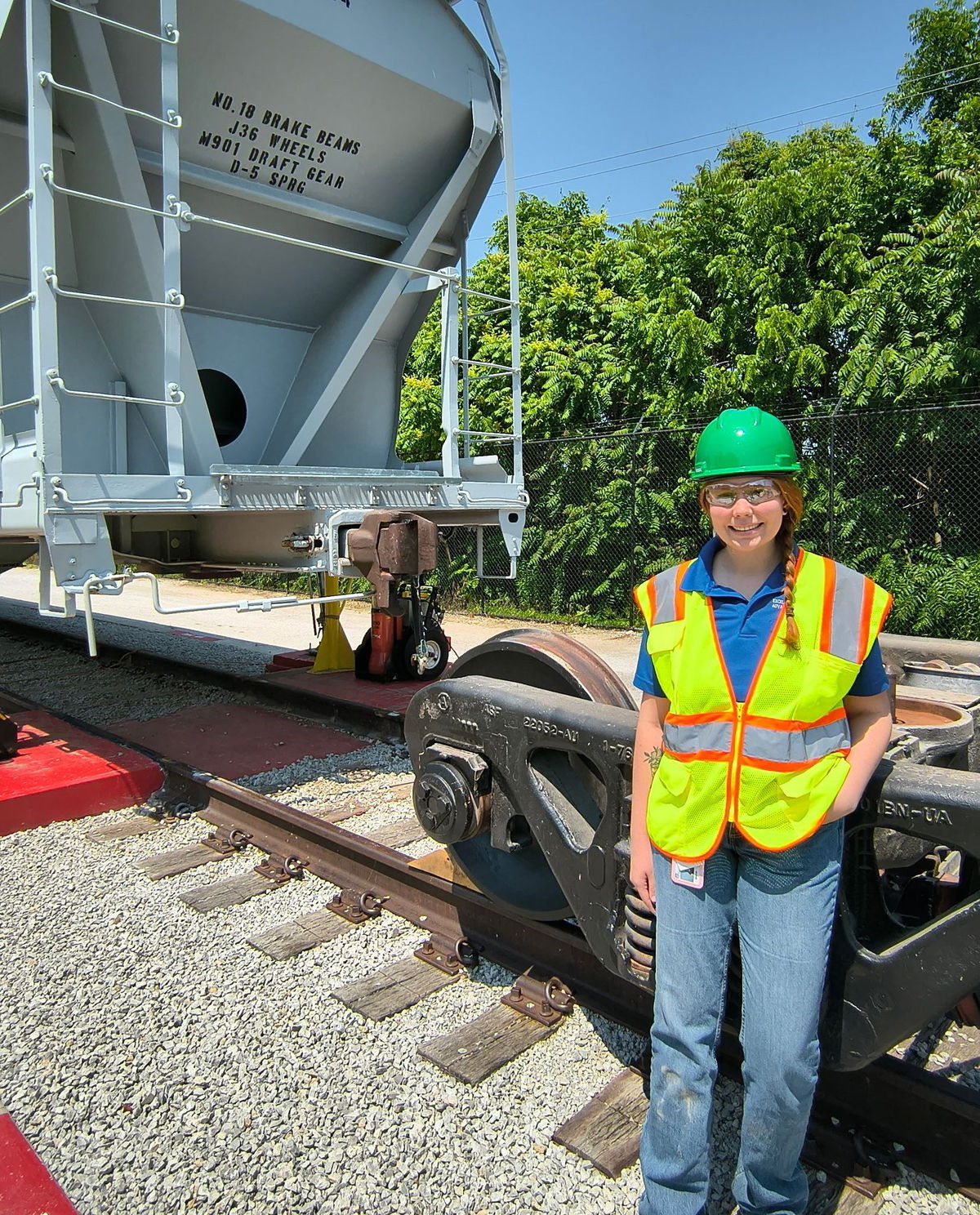 <i>Courtesy Chloe Lawson via CNN Newsource</i><br/>Chloe Lawson stands in front of a railcar on June 9 in Excelsior Springs