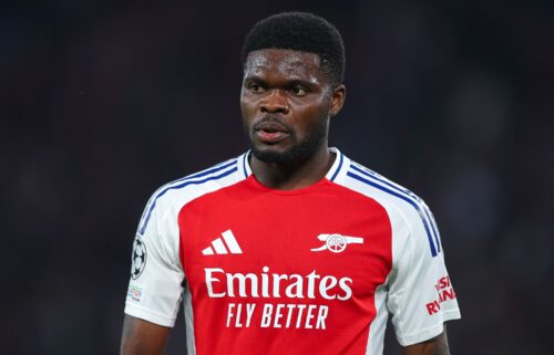 Partey is seen during the second leg of Arsenal's Champions League semifinal against PSG in May.