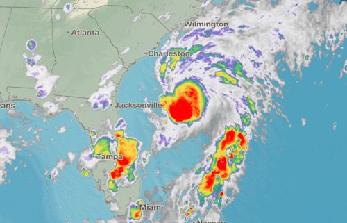 The center of Tropical Depression Three is roughly 150 miles south-southeast of Charleston