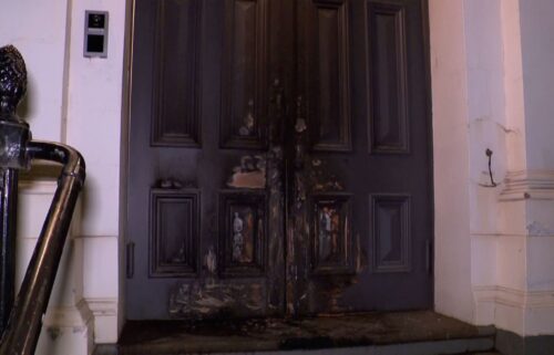 This screengrab taken from a video shows the aftermath of an arson attack on a synagogue in East Melbourne