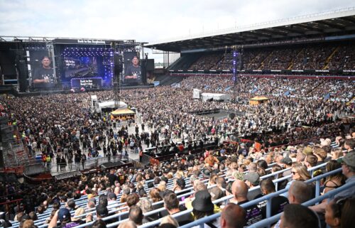 The Villa Park crowd watching the "Back to the Beginning" concert in Birmingham