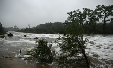 Flash flooding is seen at the Guadalupe River in Kerrville