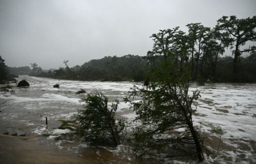 Flash flooding is seen at the Guadalupe River in Kerrville