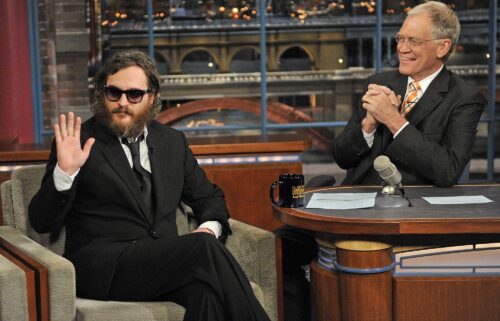 Joaquin Phoenix on "The Late Show with David Letterman" on February 11
