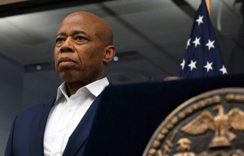 The former head of the New York Police Department has filed a federal lawsuit against scandal-scarred New York City Mayor Eric Adams. Adams is seen here on July 8.